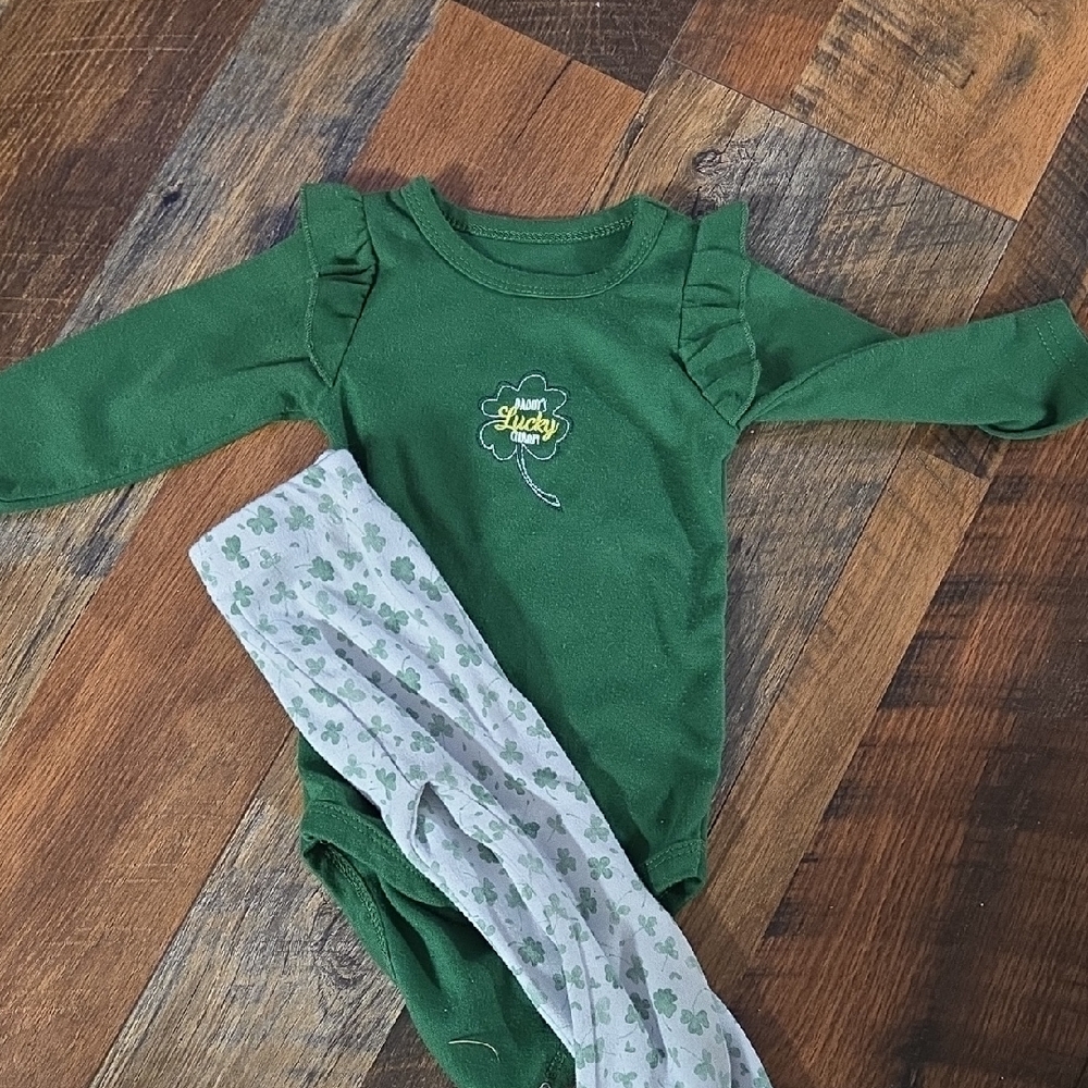 Green Shamrock Kids One Piece